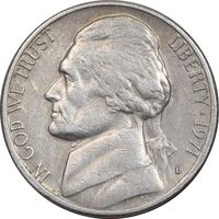 سکه 5 سنت 1971D جفرسون - EF45 - آمریکا