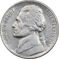 سکه 5 سنت 1990D جفرسون - EF45 - آمریکا