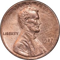 سکه 1 سنت 1987 لینکلن - EF45 - آمریکا