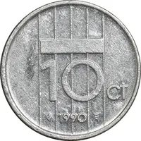 سکه 10 سنت 1990 بئاتریکس - EF45 - هلند