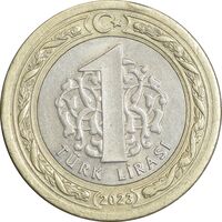 سکه 1 لیر 2023 جمهوری - AU58 - ترکیه