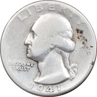 سکه کوارتر دلار 1941 واشنگتن - VF30 - آمریکا