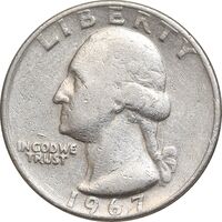 سکه کوارتر دلار 1967 واشنگتن - VF35 - آمریکا