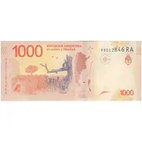 اسکناس 1000 پزو بدون تاریخ (2020-2022) جمهوری فدرال - تک - UNC64 - آرژانتین