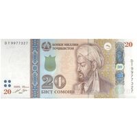 اسکناس 20 سامانی 2021 جمهوری - تک - UNC63 - تاجیکستان