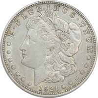 سکه یک دلار 1921D مورگان - EF45 - آمریکا