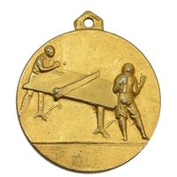 مدال آویز ورزشی طلا پینگ پنگ آموزشگاه کرمان - AU - محمد رضا شاه
