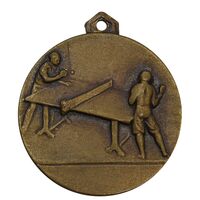 مدال آویز ورزشی برنز پینگ پنگ آموزشگاه کرمان - AU - محمد رضا شاه