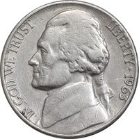 سکه 5 سنت 1963D جفرسون - EF40 - آمریکا