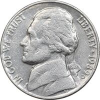 سکه 5 سنت 1989D جفرسون - EF40 - آمریکا