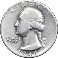 سکه کوارتر دلار 1946S واشنگتن - EF40 - آمریکا