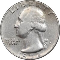 سکه کوارتر دلار 1972 واشنگتن - EF40 - آمریکا