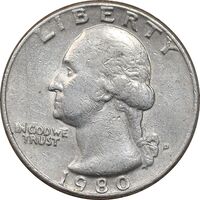 سکه کوارتر دلار 1980 واشنگتن - EF40 - آمریکا