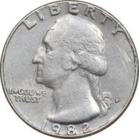 سکه کوارتر دلار 1982 واشنگتن - EF40 - آمریکا