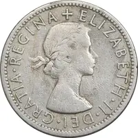 سکه 2 شیلینگ 1956 الیزابت دوم - EF40 - انگلستان
