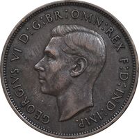 سکه 1 پنی 1937 جرج ششم - EF40 - انگلستان