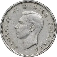 سکه 1 شیلینگ 1948 جرج ششم - تیپ 2 - EF45 - انگلستان