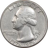 سکه کوارتر دلار 1976D جشن دویست سالگی واشنگتن - AU50 - آمریکا