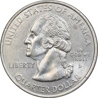 سکه کوارتر دلار 2001D ایالتی - کنتاکی - AU58 - آمریکا