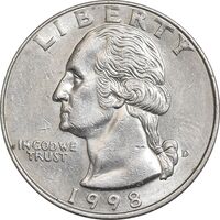 سکه کوارتر دلار 1998D واشنگتن - MS61 - آمریکا