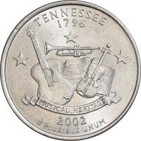 سکه کوارتر دلار 2002D ایالتی - تنسی - MS63 - آمریکا