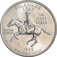 سکه کوارتر دلار 1999D ایالتی - دلاویر - MS63 - آمریکا