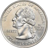 سکه کوارتر دلار 2001D ایالتی - رود آیلند - MS63 - آمریکا