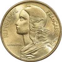 سکه 5 سانتیم 1971 جمهوری کنونی - ماریان - MS63 - فرانسه