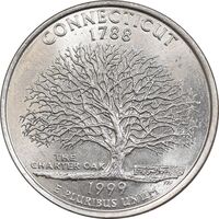 سکه کوارتر دلار 1999D ایالتی - کنکتیکت - MS63 - آمریکا