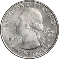 سکه کوارتر دلار 2014D پارک ملی شناندوا - AU58 - آمریکا