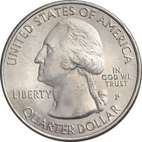 سکه کوارتر دلار 2014P پارک ملی تل‌ماسه‌های بزرگ - AU58 - آمریکا