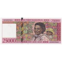اسکناس 25000 فرانک بدون تاریخ (1998-2003) جمهوری سوم - تک - UNC65 - ماداگاسکار