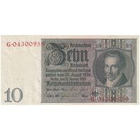 اسکناس 10 مارک 1929 جمهوری وایمار - تک - UNC65 - آلمان