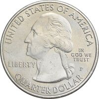 سکه کوارتر دلار 2014P پارک ملی تل‌ماسه‌های بزرگ - AU58 - آمریکا