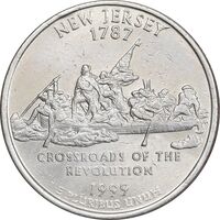 سکه کوارتر دلار 1999D ایالتی - نیوجرسی - AU55 - آمریکا