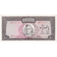 اسکناس 500 ریال (آموزگار - جهانشاهی) - تک - UNC61 - محمد رضا شاه