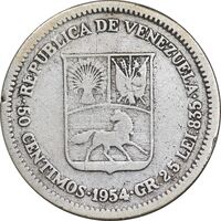 سکه 50 سنتیمو 1954 - VF25 - ونزوئلا