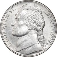 سکه 5 سنت 1999D جفرسون - MS61 - آمریکا