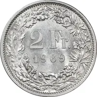 سکه 2 فرانک 1969 دولت فدرال - MS63 - سوئیس