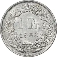 سکه 1 فرانک 1968 دولت فدرال - MS62 - سوئیس