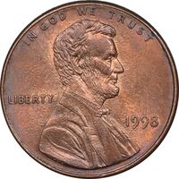 سکه 1 سنت 1998 لینکلن - MS62 - آمریکا