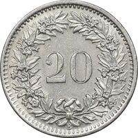 سکه 20 راپن 1966 دولت فدرال - MS61 - سوئیس