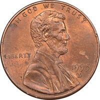 سکه 1 سنت 1995D لینکلن - MS61 - آمریکا