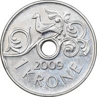 سکه 1 کرون 2009 هارالد پنجم - AU58 - نروژ