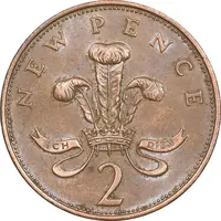سکه 2 نیو پنس 1971 الیزابت دوم - AU55 - انگلستان