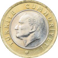 سکه 1 لیر 2021 جمهوری - AU50 - ترکیه