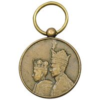 مدال برنز آویزی تاجگذاری 1346 - شب - AU - محمد رضا شاه