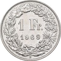 سکه 1 فرانک 1969 دولت فدرال - MS62 - سوئیس