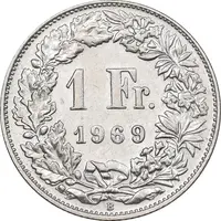 سکه 1 فرانک 1969 دولت فدرال - MS62 - سوئیس