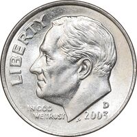 سکه 1 دایم 2003D روزولت - MS61 - آمریکا